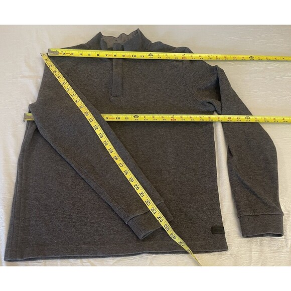 Hugo Boss Men’s Sz L 1/4 Zip Pullover Sweater Gray Cotton Casual Classic EUC - Picture 9 of 14